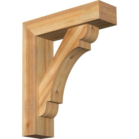 Olympic Block Rough Sawn Bracket w/ Offset Brace, Western Red Cedar, 6"W x 22"D x 26"H